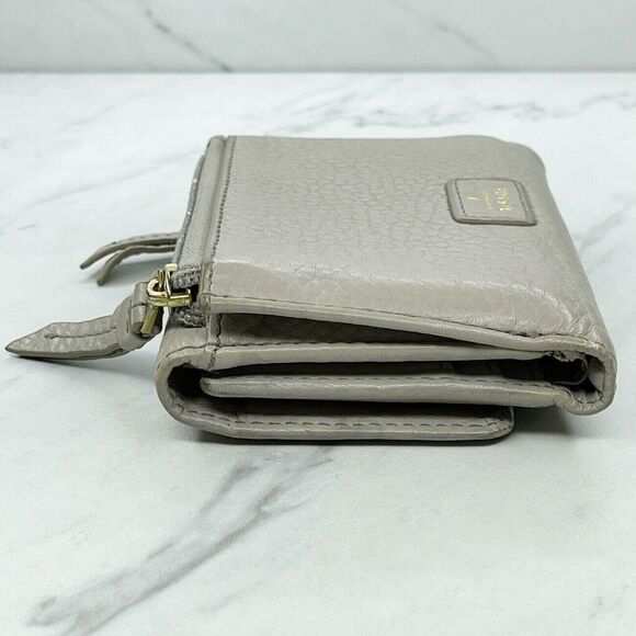 Fossil Gray Small Leather Wallet Billfold Card Holder Wallet Billfold - Picture 11 of 12